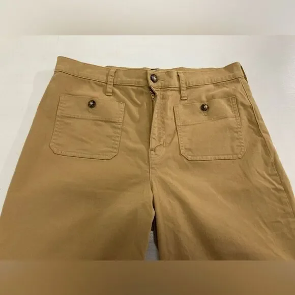 J Crew Sailor Chino Pants Women’s 30 Brown Slim Wide Leg Cropped High Rise - Picture 3 of 11